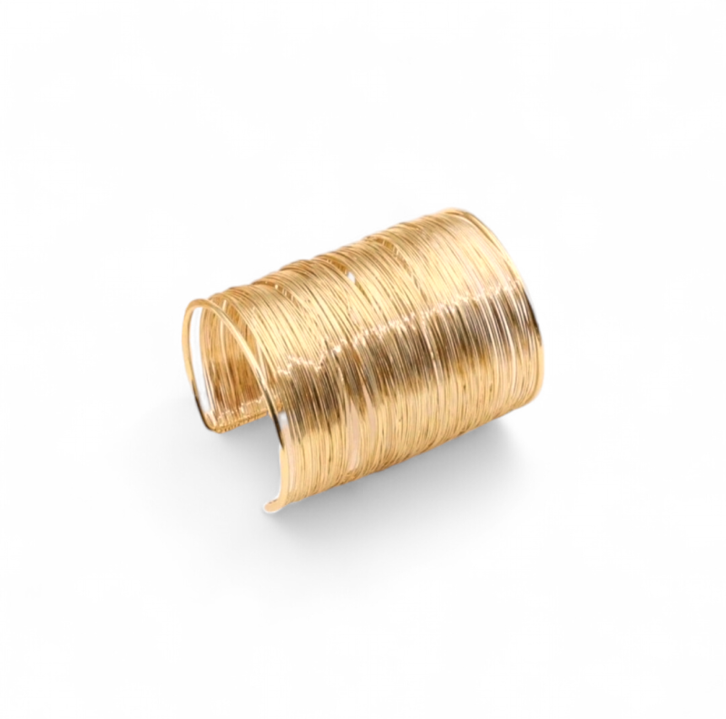 Brazalete Grillete Largo Oro