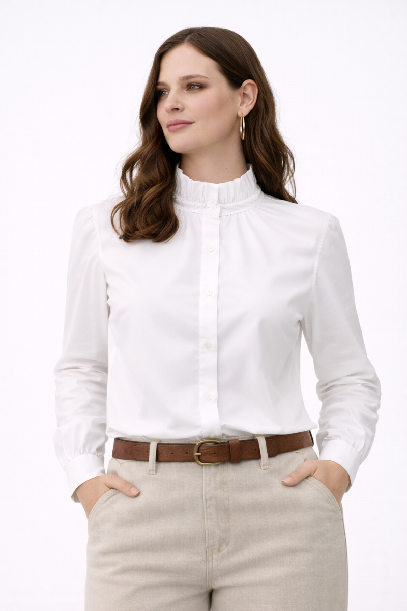 Camisa Bianca 100% Algodon