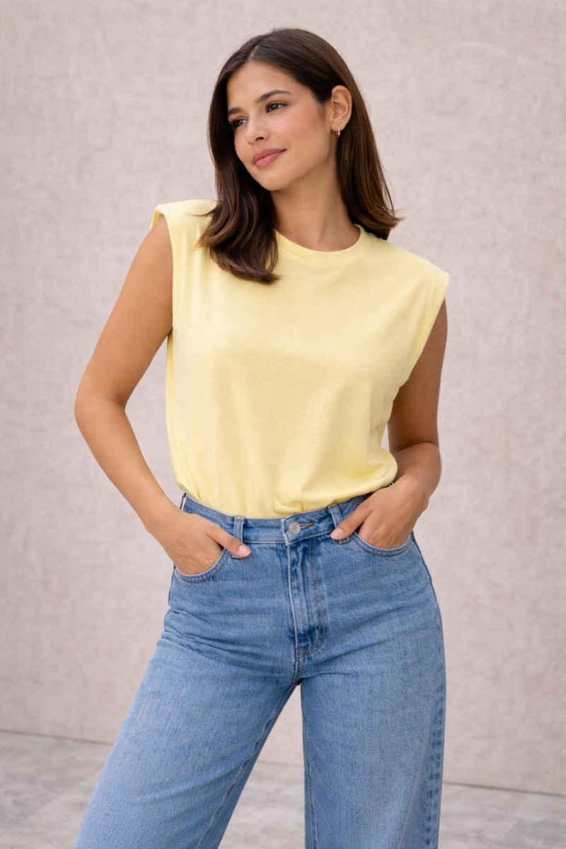 Camiseta Hombreras Amarilla