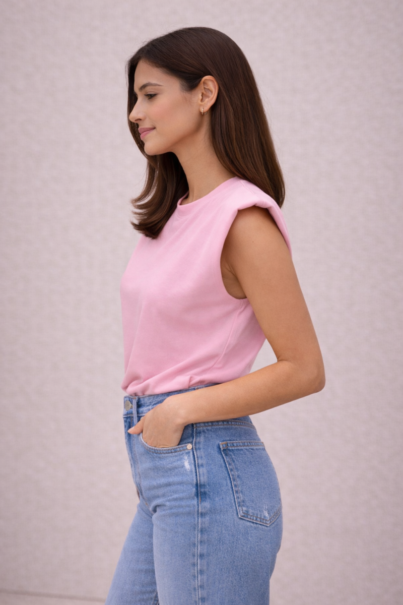 Camiseta Hombreras Rosa - Imagen 3