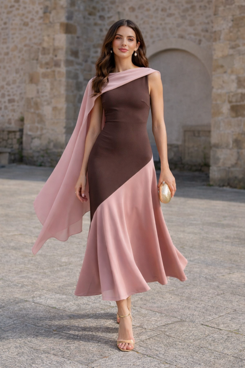 Vestido Trastevere Marrón