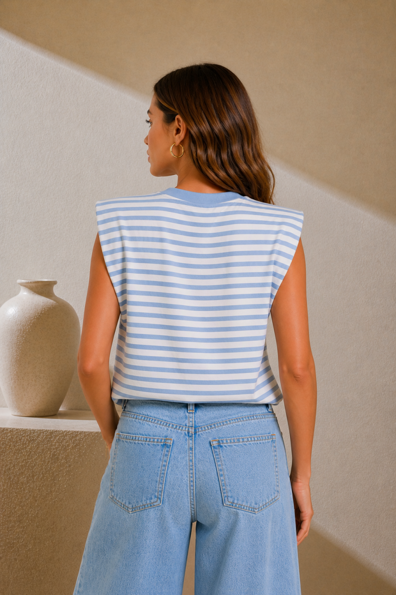 Camiseta Hombreras Rayas - Imagen 4